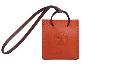 Hermes Shopping Bag Charm, front view